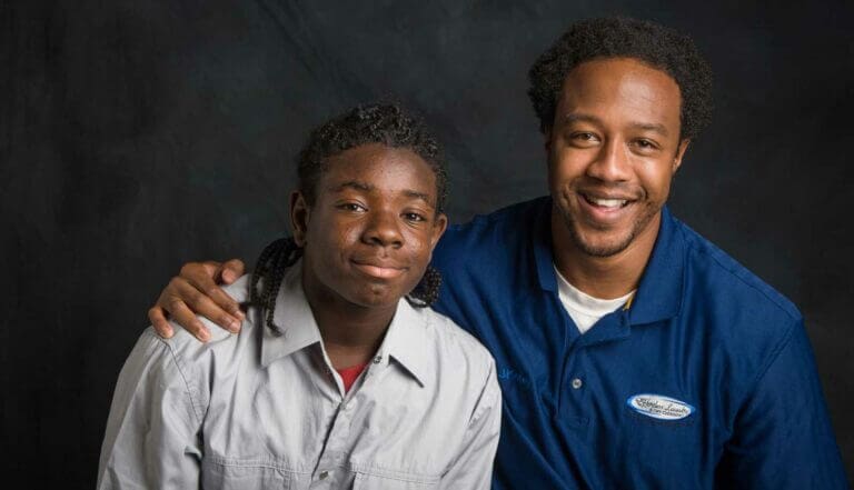 Young man and older mentor