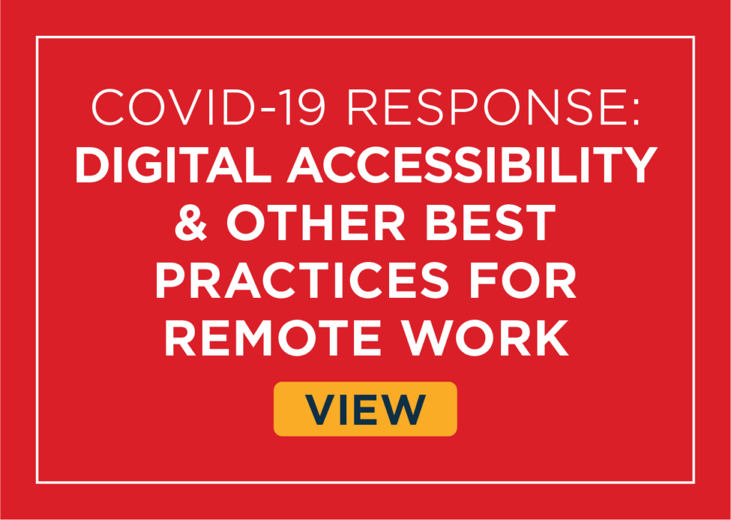 View resource: COVID-19 response: digital accessibility and other best practices for remote work