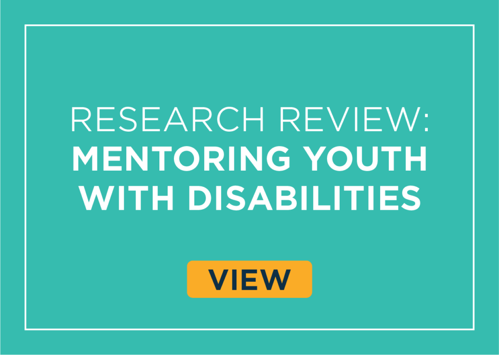 View resource: research review: mentoring youth with disabilities