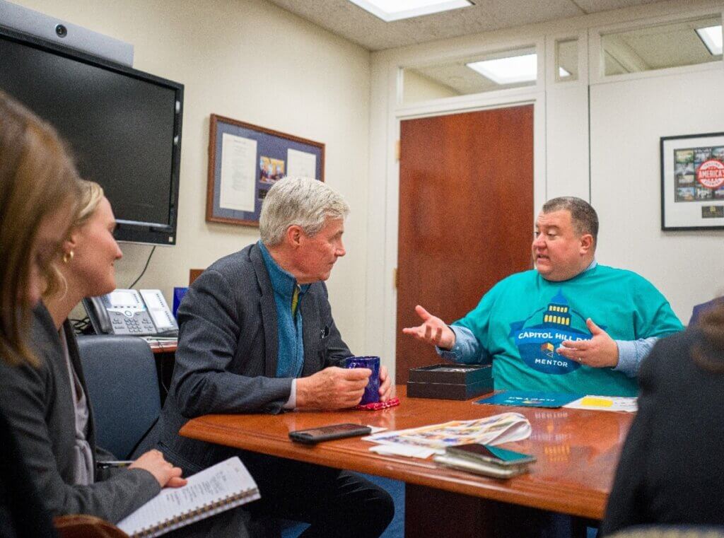 Senator Sheldon Whitehouse (RI) meeting with Capitol Hill Day participants from Rhode Island, January 2024